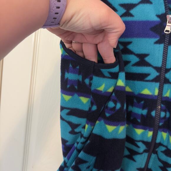 Chaps Sport Full Zip Fleece Vest Size L Aztec Southwestern Tribal Fall Winter - Picture 6 of 9